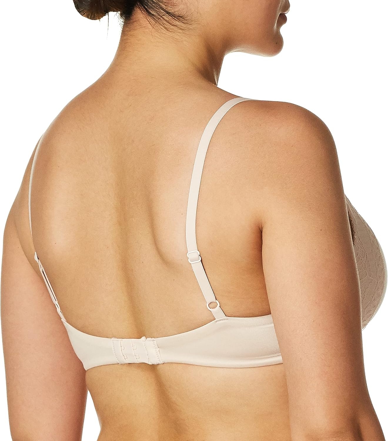 image:imageMaidenform Womens Underwire Bra Natural Boost Demi PushUp TShirt Bras for Women Lace Trim Convertible PlungingSandshell