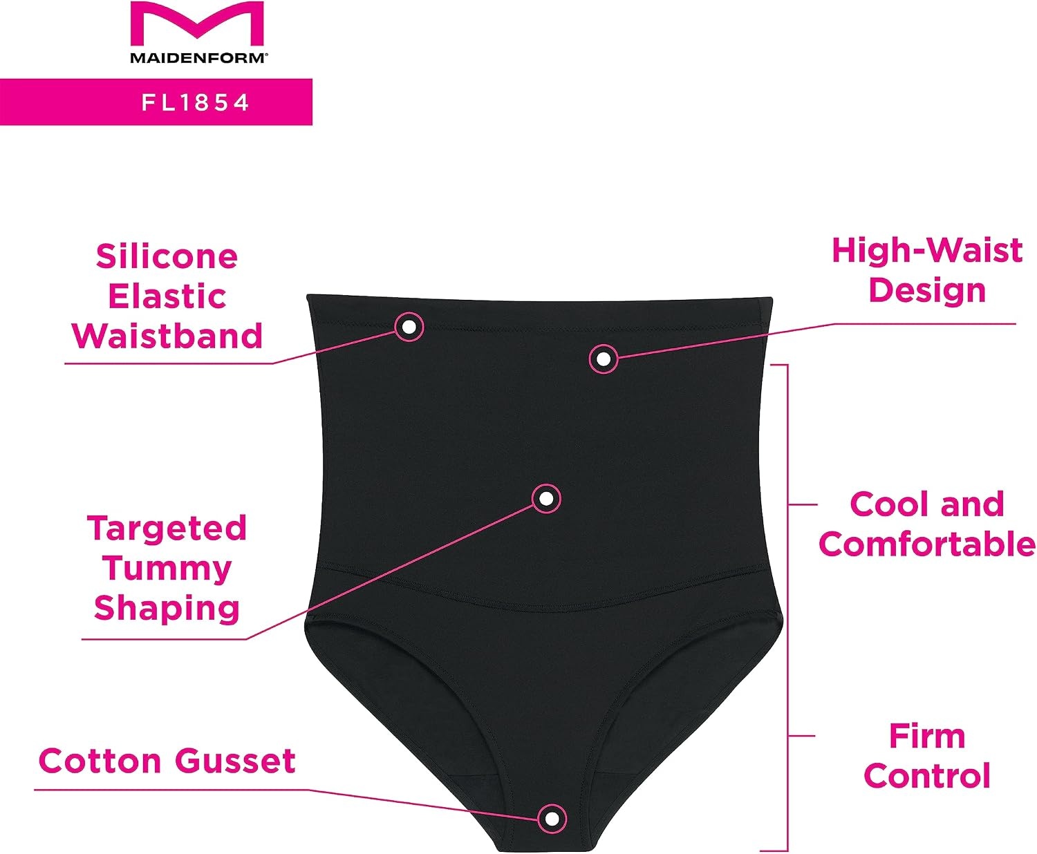 image:imageMaidenform womens Firm Control High Waist Shapewear Brief Fl1854Latte Lift