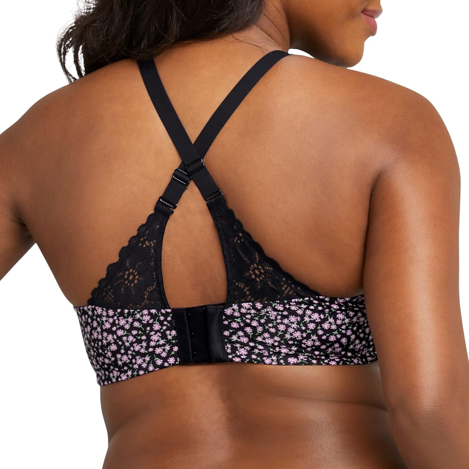 image:imageMaidenform womens One Fab Fit Underwire Bra Microfiber Tshirt Bra Convertible Retired ColorsSlinky Daisy PrintBlack