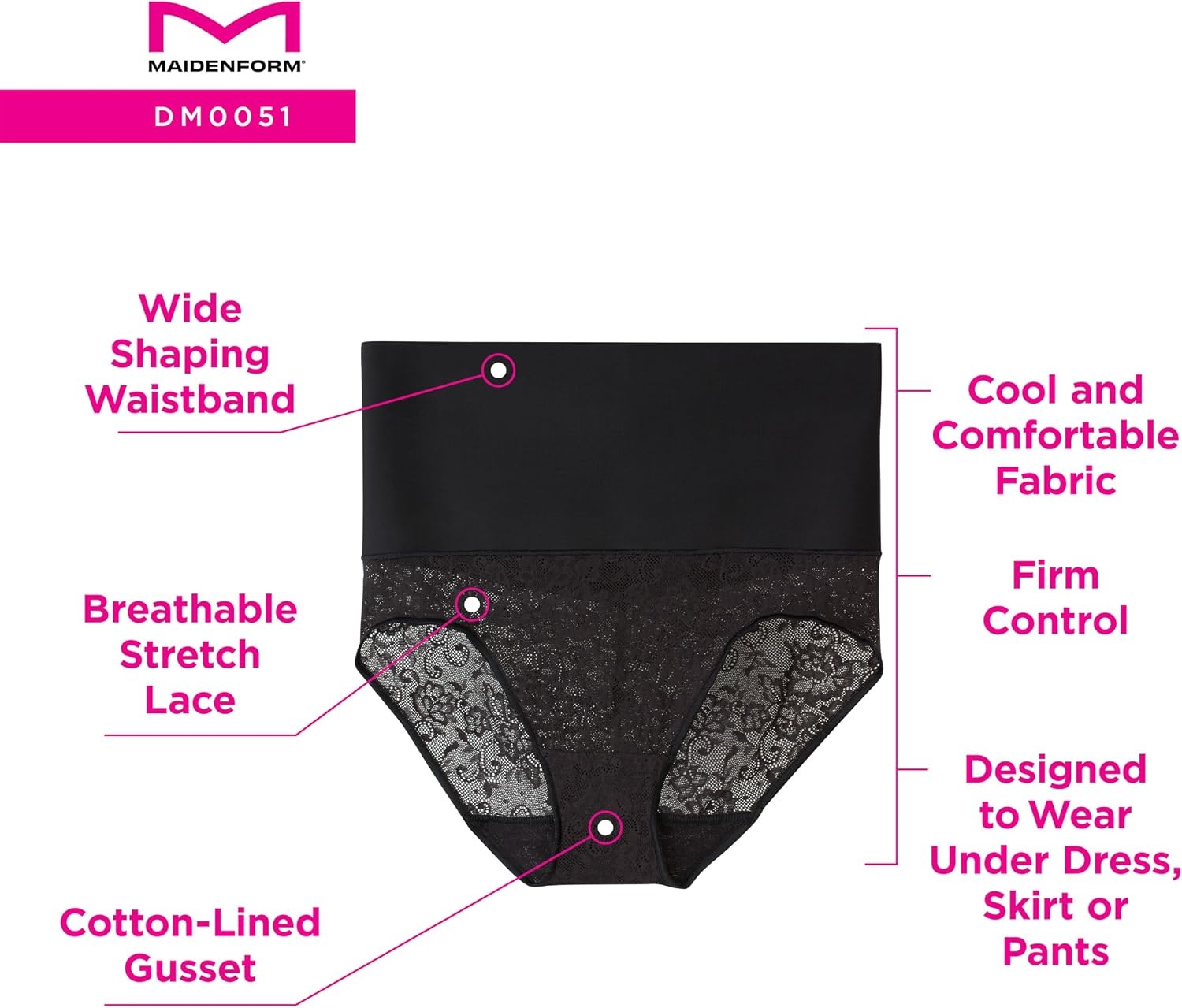 image:imageMaidenform womens Shapewear Underwear Tummy Control Shapewear for Women Panties Lace Options Fajas Plus Size TooSandshell
