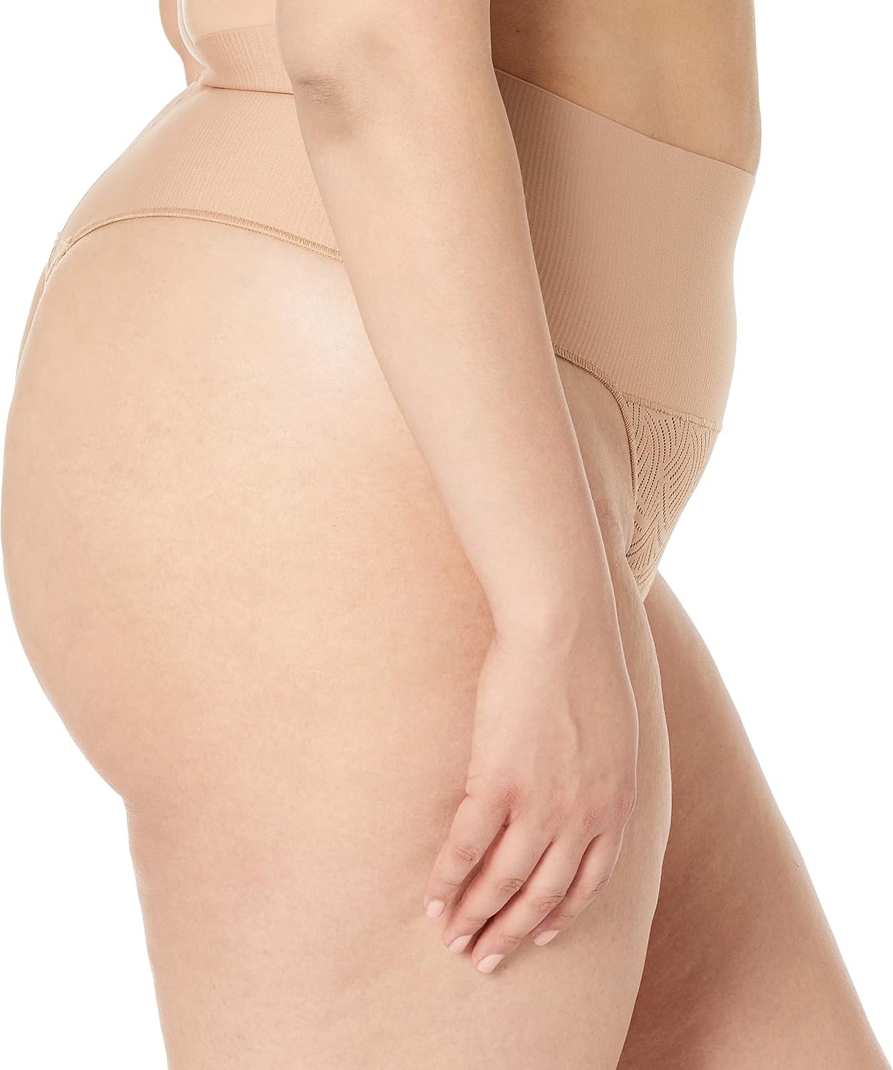 image:imageMaidenform womens Tame Your Tummy Lace Thong Panties Firm Control Shapewear Thong Cool ComfortBeige Swing Lace