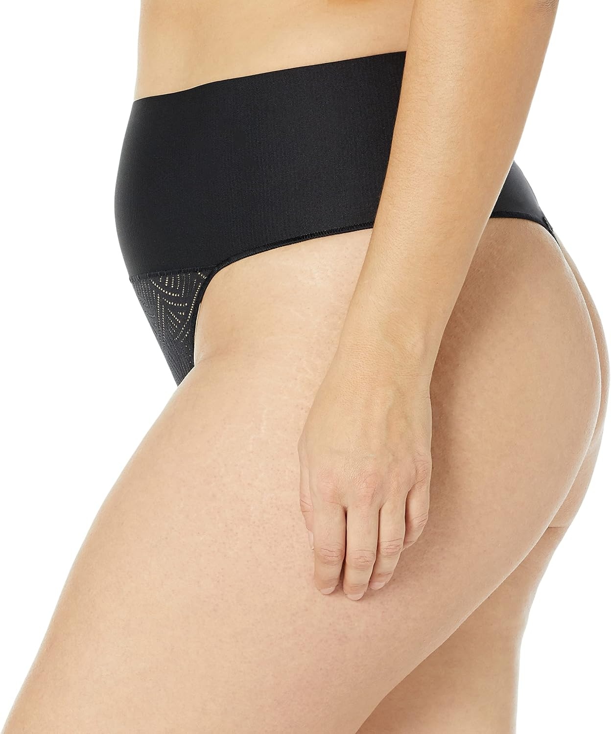 image:imageMaidenform womens Tame Your Tummy Lace Thong Panties Firm Control Shapewear Thong Cool ComfortBlack Swing Lace
