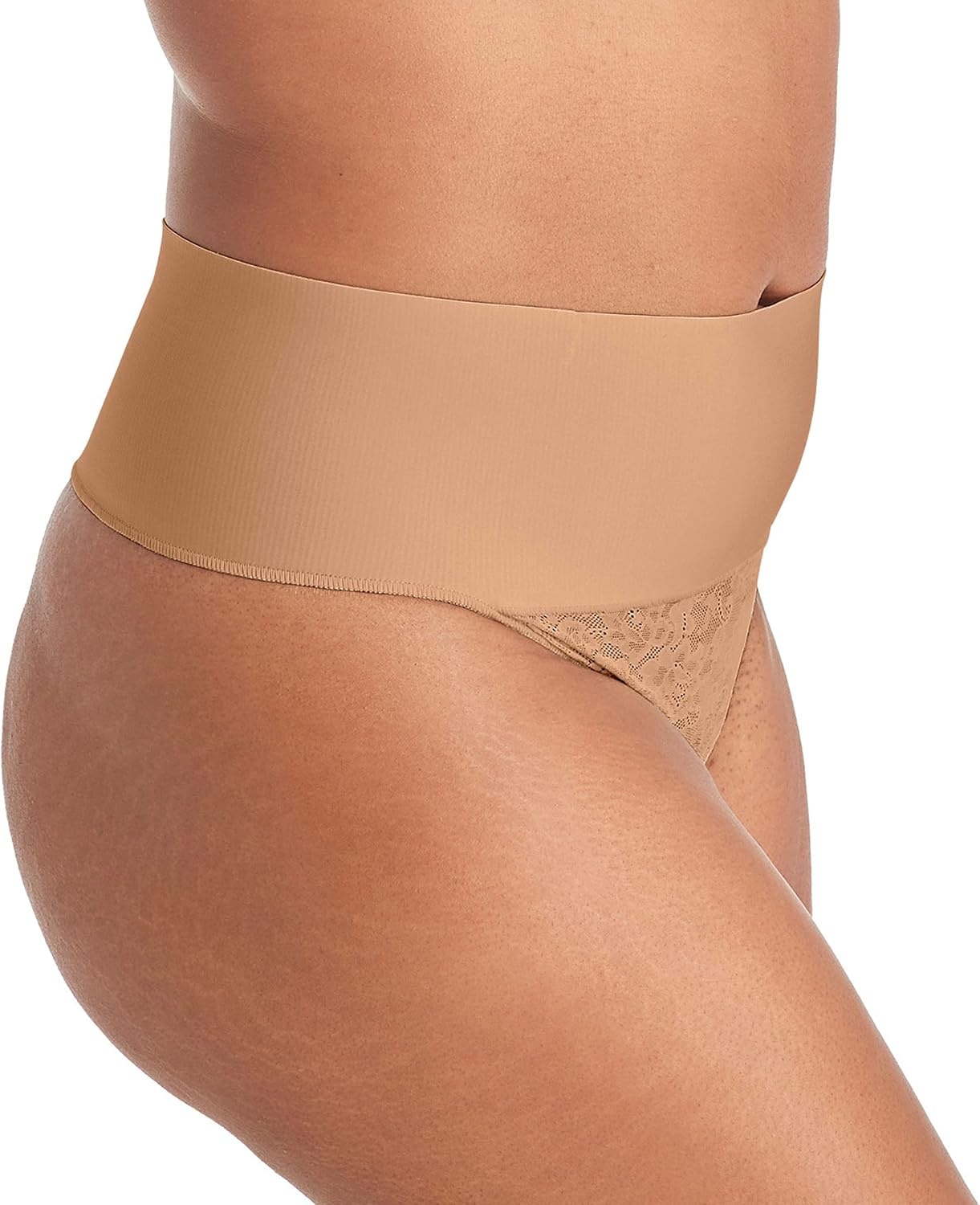 image:imageMaidenform womens Tame Your Tummy Lace Thong Panties Firm Control Shapewear Thong Cool ComfortCaramel Swing Lace