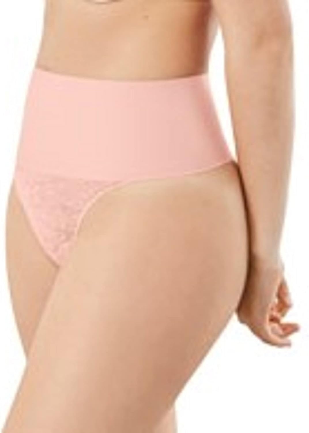 image:imageMaidenform womens Tame Your Tummy Lace Thong Panties Firm Control Shapewear Thong Cool ComfortPink Pirouette Lace
