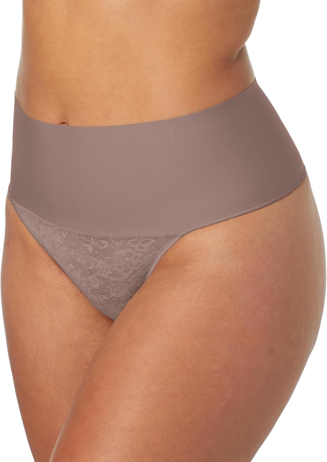 image:imageMaidenform womens Tame Your Tummy Lace Thong Panties Firm Control Shapewear Thong Cool ComfortSpicy Bronze Lace