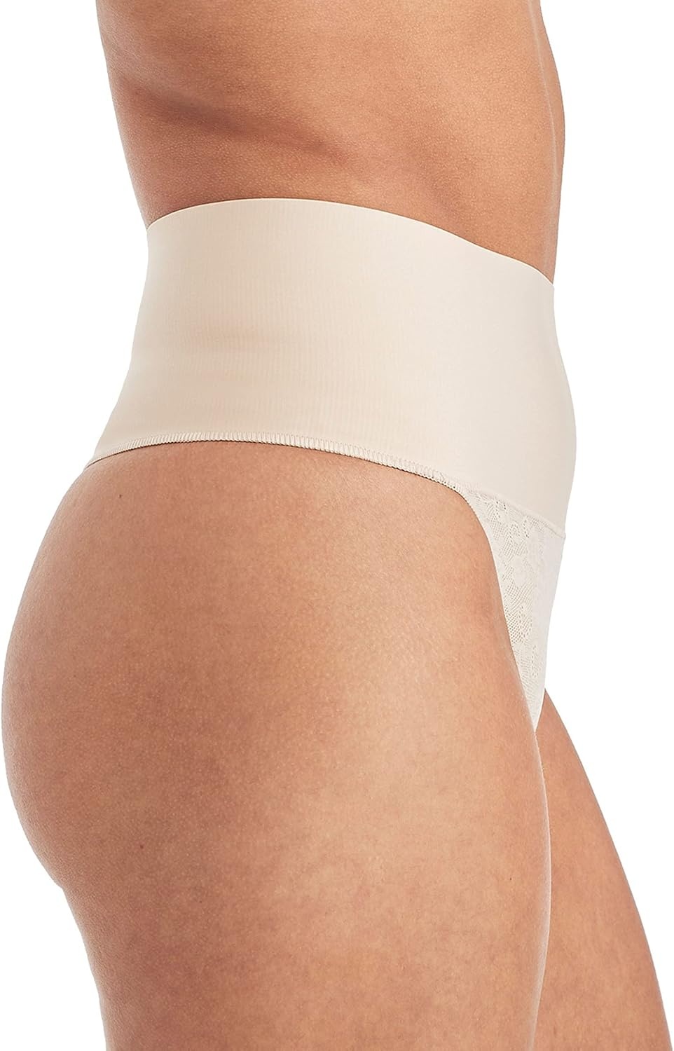 image:imageMaidenform womens Tame Your Tummy Lace Thong Panties Firm Control Shapewear Thong Cool ComfortTransparentNude Lace