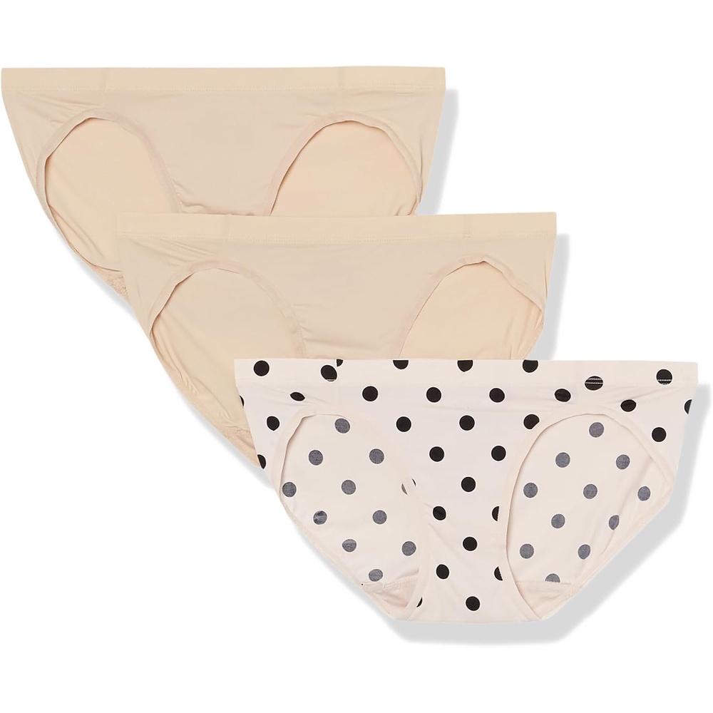 image:imageMaidenform Womens Bikini Underwear Barely There Microfiber Panties No Panty Lines 3packParis NudeModern DotParis Nude