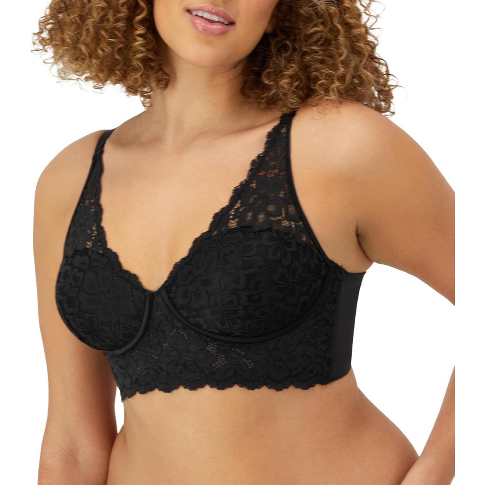 image:imageMaidenform Womens Lace Bralette Padded Longline Bralettes Convertible Wireless Bras for Women PlusBlack