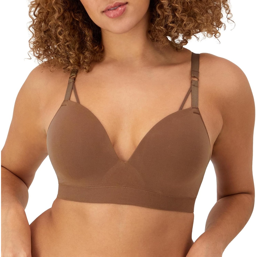 image:imageMaidenform Womens M Wireless Bra Seamless Foam Bra Wireless Bra with Sweetheart NecklineBronzed Chestnut