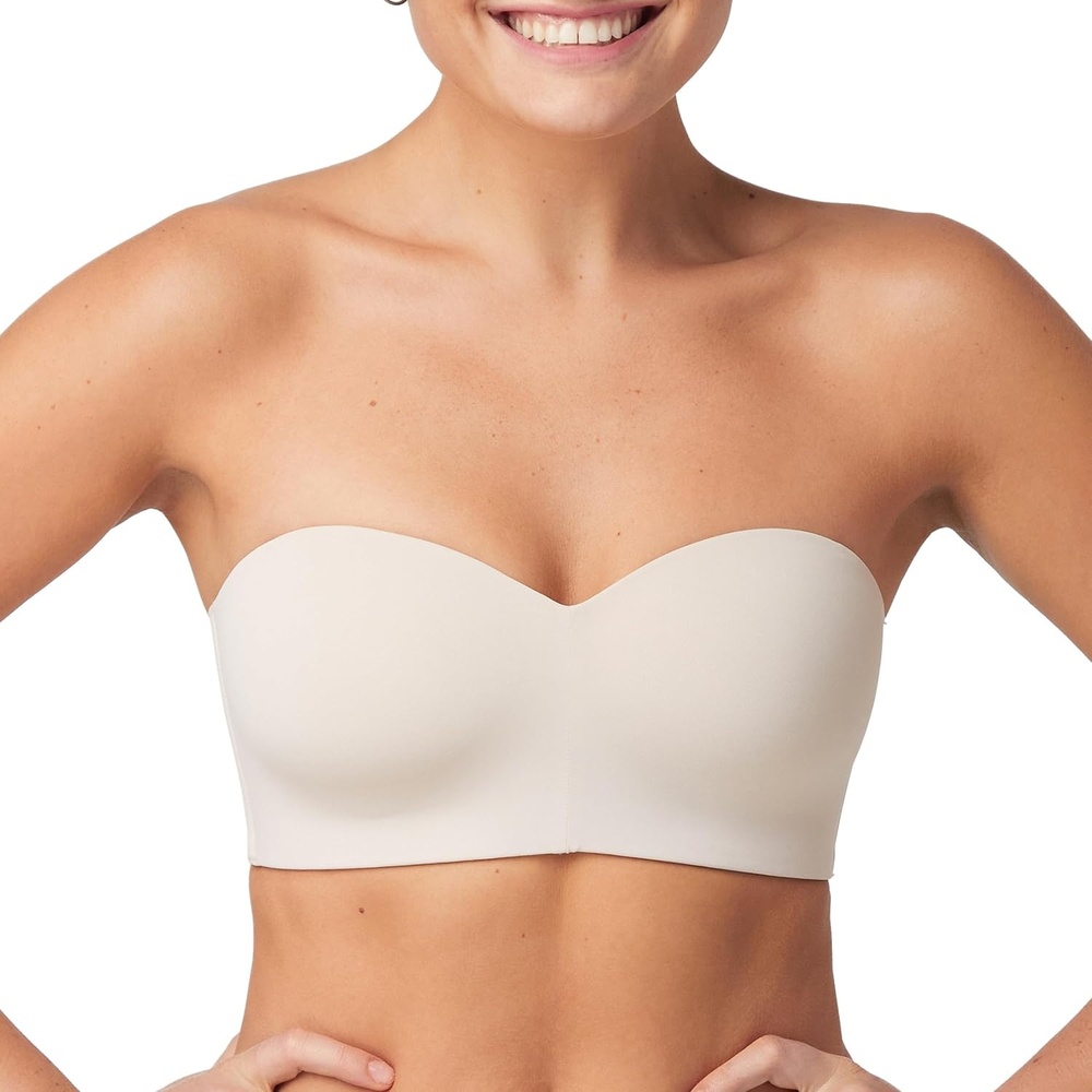 image:imageMaidenform Womens Pure Comfort Strapless Stayput Wireless Fullcoverage Convertible BraAlmond