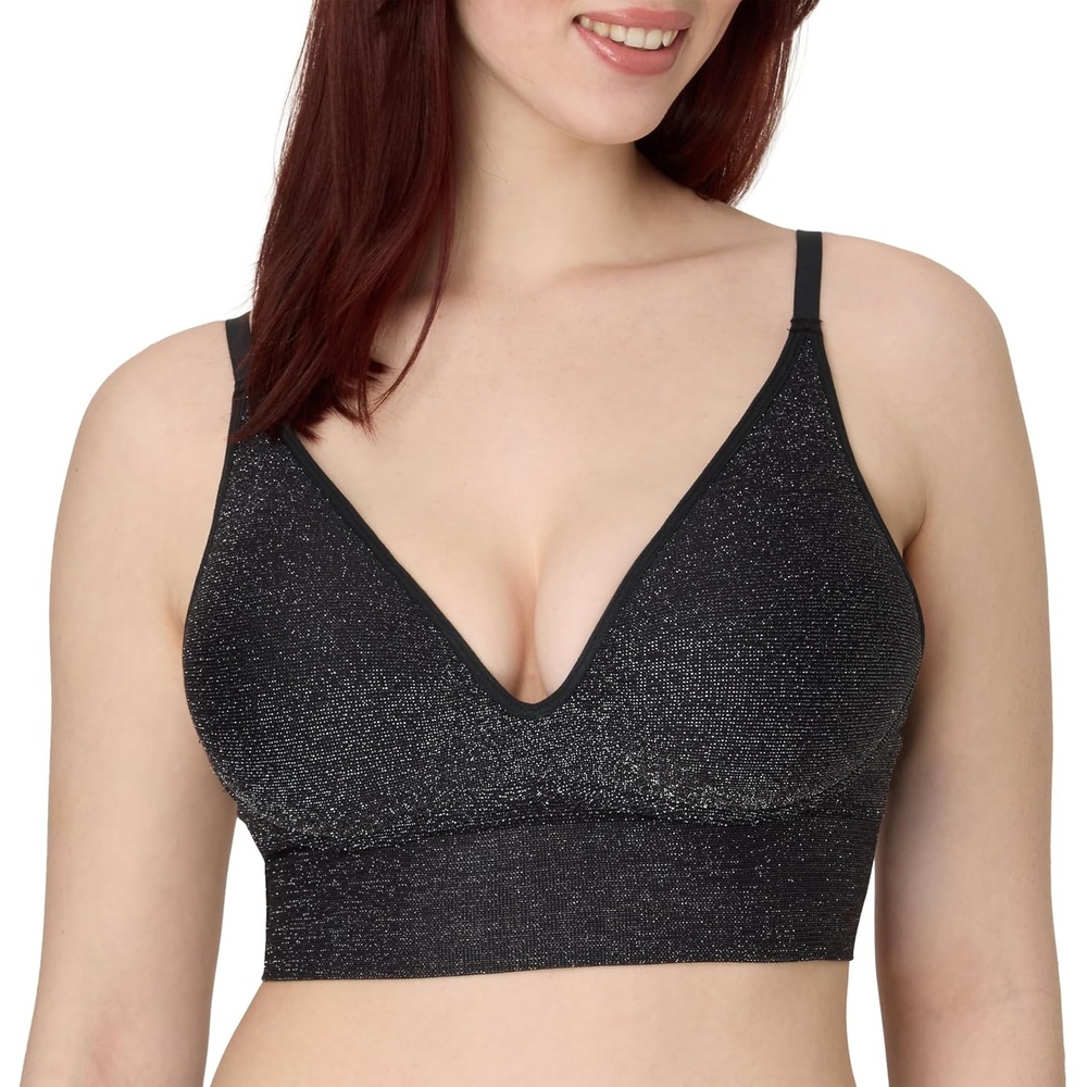 image:imageMaidenform Womens Pushup Bra M Seamless Lift Longline Bralettes Bras for Women Seamless Convertible Plus Sizes TooBlackSilver