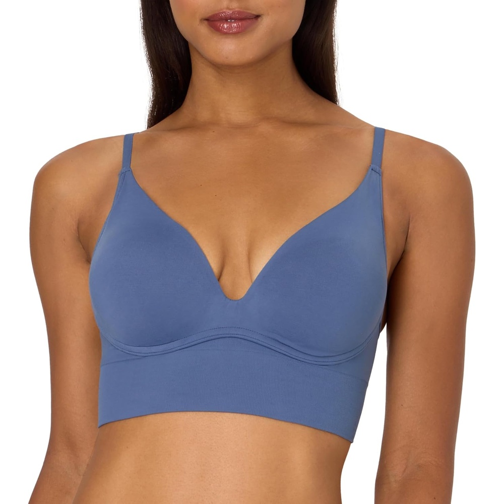 image:imageMaidenform Womens Pushup Bra M Seamless Lift Longline Bralettes Bras for Women Seamless Convertible Plus Sizes TooDungaree Blue