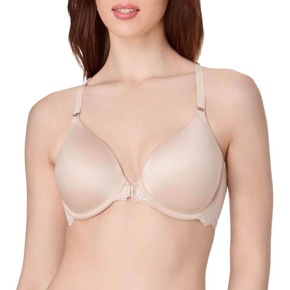 image:imageMaidenform Womens Racerback Bra with Shaping amp Support One Fab Fit Underwire Bras for Women Lightly Lined Front CloseBeige Bisque