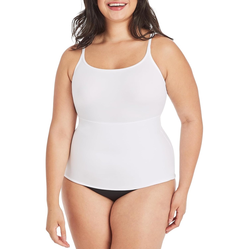 image:imageMaidenform Womens Shapewear Cami Tank Top Tummy Control Shapewear for Women Backsmoothing Fajas Cami Plus Size TooWhite
