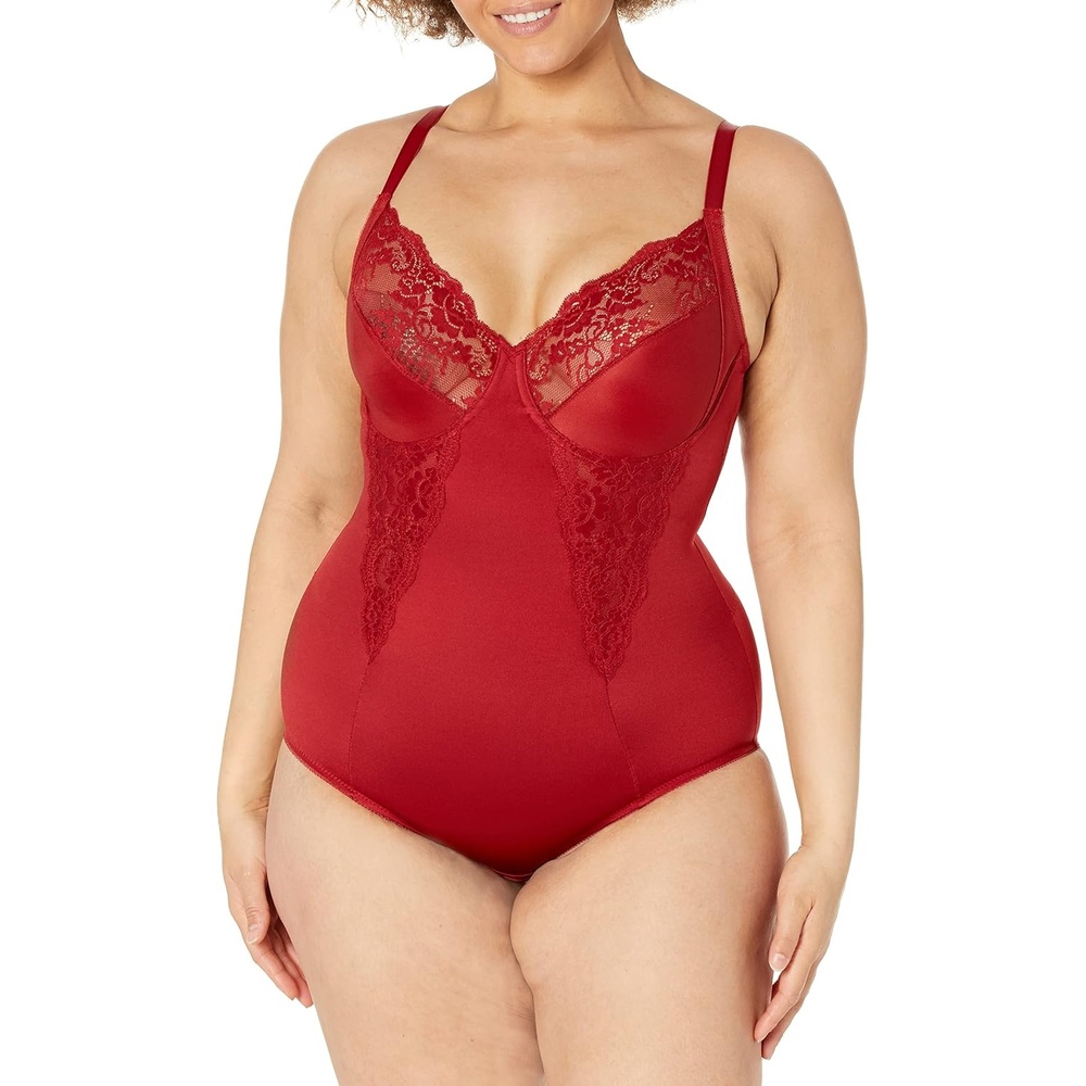 image:imageMaidenform Womens Shapewear Tummy Control Bodysuit BuiltIn Underwire Bra Ultra Firm Control Shapewear for WomenVintage Car Red