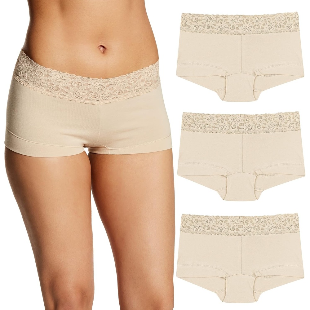 image:imageMaidenform Womens Underwear Boy Shorts Pack 3Pack Stretch Cotton Underwear Women Pack Comfy Boy short Panties for WomenLatte LiftLatte LiftLatte Lift