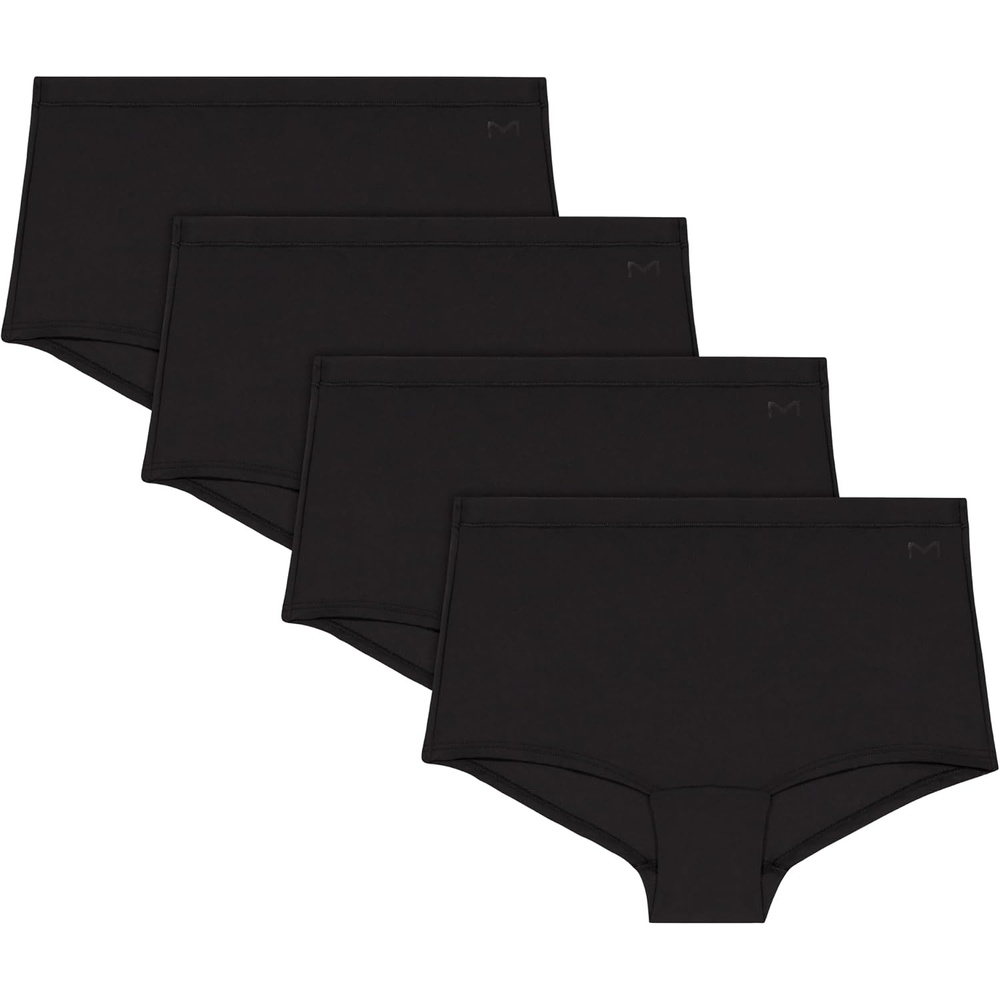 image:imageMaidenform Womens Underwear Boyshort 4pack Midrise Full Coverage Microfiber Stretch Buttery Soft Underwear PackBlackBlackBlackBlack