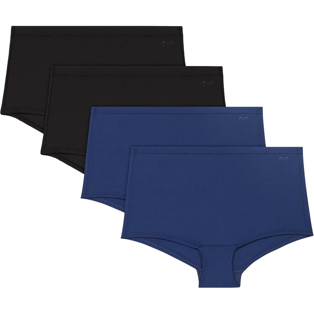 image:imageMaidenform Womens Underwear Boyshort 4pack Midrise Full Coverage Microfiber Stretch Buttery Soft Underwear PackBlackBlackNavyNavy