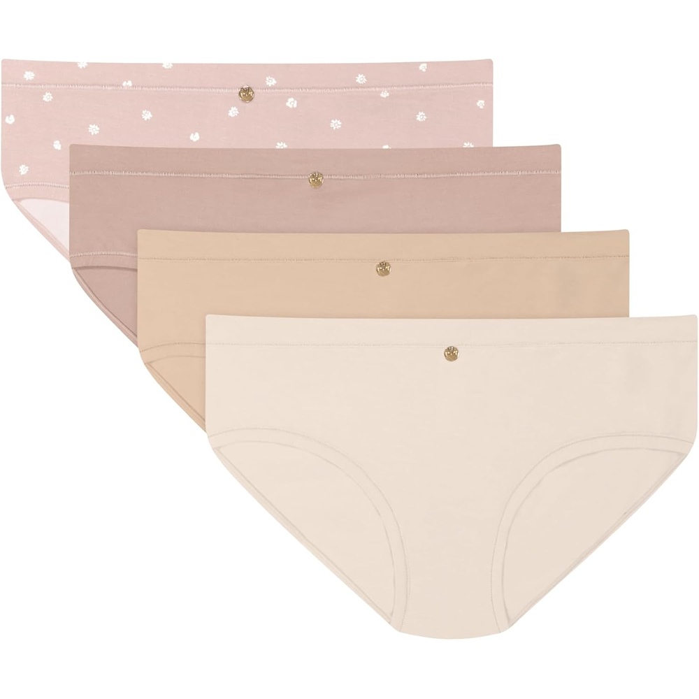 image:imageMaidenform Womens Underwear Hipster Pack 4Pack Viscose from Bamboo Underwear for Women LowRise PantiesBeigeAlmondEvening BlushBlush Heart