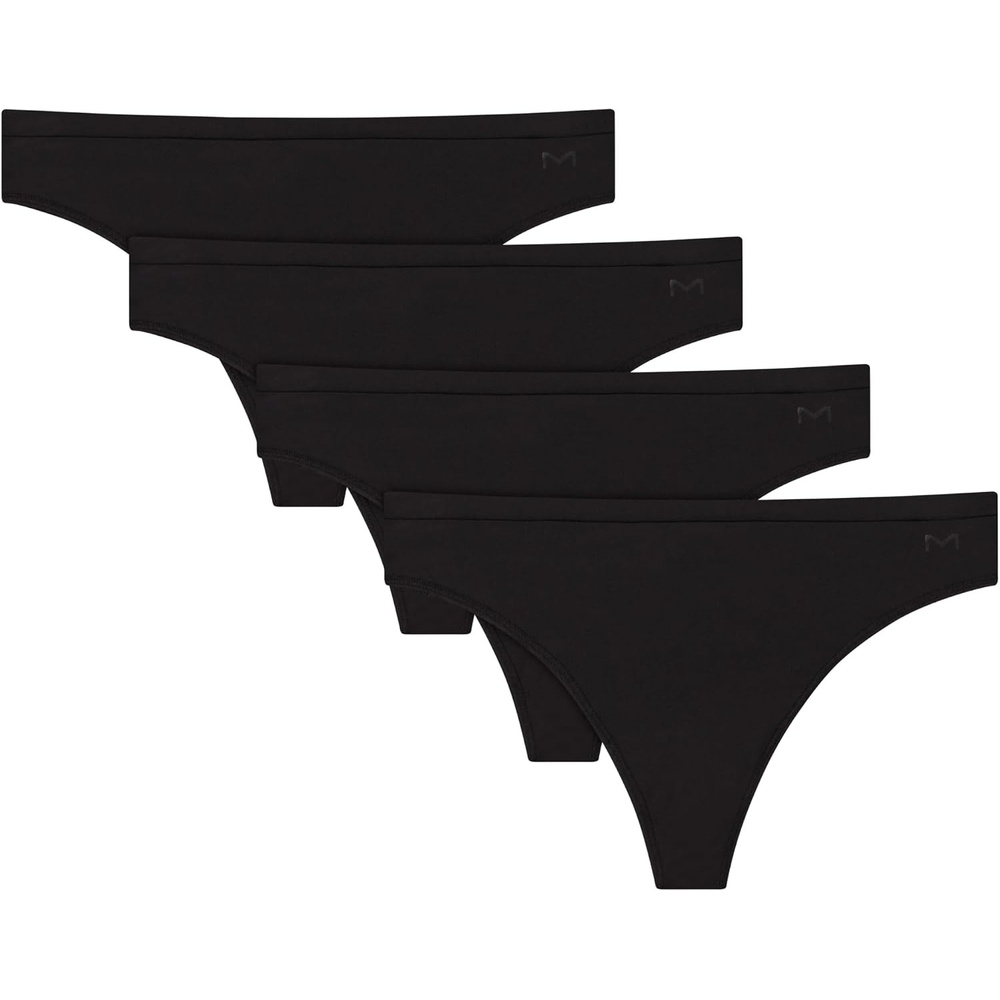 image:imageMaidenform Womens Underwear Thong 4Pack Barely There MidRise Buttery Soft Thong Stretch Underwear PackBlackBlackBlackBlack