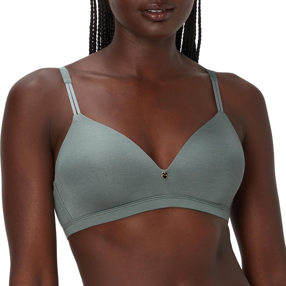 image:imageMaidenform Womens Wireless Bra Everyday Luxe TShirt Wireless Bras for Women Convertible Straps SmoothingPewter Green