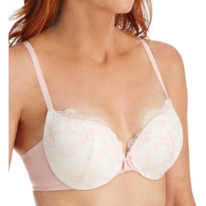 image:imageMaidenform Underwire Demi Bra Best PushUp Bra with Wonderbra Technology Smoothing LaceTrim Bra with PushUp CupsIvoryGentle Peach