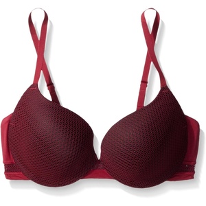 image:imageMaidenform Underwire Demi Bra Best PushUp Bra with Wonderbra Technology Smoothing LaceTrim Bra with PushUp CupsVinoBlack Fishnet