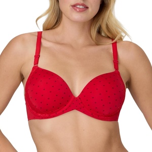 image:imageMaidenform Womens Demi Underwire Bra One Fab Fit Lightly Padded Bras for Women Convertible Straps PlusHolly Berry Heart Print