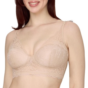 image:imageMaidenform Womens Lace Bralette Padded Longline Bralettes Convertible Wireless Bras for Women PlusAlmond Bloom Lace