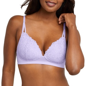 image:imageMaidenform Womens M Soft Support Wireless Bralette Soft Convertible Bra with LaceMisty Lilac