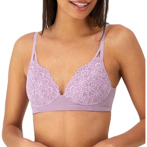 image:imageMaidenform Womens M Soft Support Wireless Bralette Soft Convertible Bra with LaceSojourn Lilac