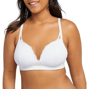 image:imageMaidenform Womens M Soft Support Wireless Bralette Soft Convertible Bra with LaceWhite