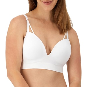image:imageMaidenform Womens M Wireless Bra Seamless Foam Bra Wireless Bra with Sweetheart NecklineWhite