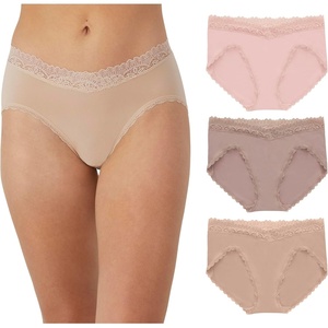 image:imageMaidenform Womens Microfiber Bikini Underwear Midrise Bikini Panties 3packAlmond LaceEvening Blush LacePretty Blush Lace