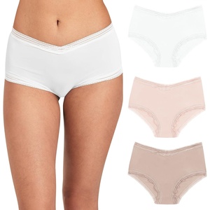 image:imageMaidenform Womens Microfiber Boyshort Underwear Modern Full Coverage Boyshort Panty 3packWhiteSandshellEvening Blush