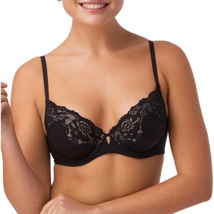 image:imageMaidenform Womens PushUp Bra with Microfiber Comfort Devotion Your Lift Underwire Bras for Women Convertible LaceBlackEvening Blush