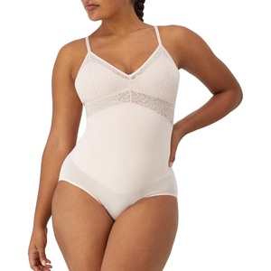 image:imageMaidenform Womens Shapewear Tame Your Tummy Lace Shapewear Firm Tummy Control Wireless Shapewear BodysuitSandshell Lace