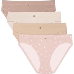 image:imageMaidenform Womens Underwear Bikini 4pack Moderate Coverage Midrise Bamboo Soft Stretch Comfortable Bikini PackBeigeAlmondEvening BlushBlush Heart