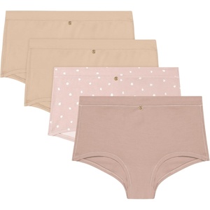 image:imageMaidenform Womens Underwear Boy Shorts 4pack Boy Short Panties for Women Midrise Panty MicrofiberAlmondEvening BlushBlush HeartAlmond
