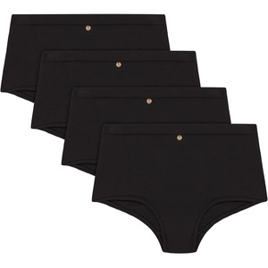 image:imageMaidenform Womens Underwear Boy Shorts 4pack Boy Short Panties for Women Midrise Panty MicrofiberBlackBlackBlackBlack