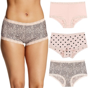 image:imageMaidenform Womens Underwear Boy Shorts Pack 3Pack Microfiber Boy shorts Underwear Women Pack Lace Panties for WomenSandshellModern DotLeopard Print