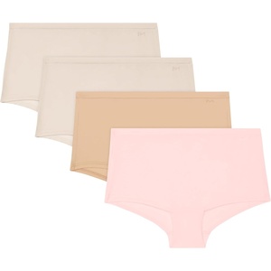 image:imageMaidenform Womens Underwear Boyshort 4pack Midrise Full Coverage Microfiber Stretch Buttery Soft Underwear PackBeige BisqueBeige BisqueBallerina SlipperDeep Glow