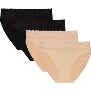 image:imageMaidenform Womens Underwear Briefs 4pack Soft Brief Panties for Women Highrise Panty LaceDeep GlowDeep GlowBlackBlack