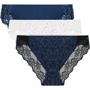 image:imageMaidenform Womens Underwear Tangas Pack 3Pack Lace Tanga Underwear Women Pack Cheeky Smooth amp Soft Panties for WomenBlack Texture PrintNavy Rose GoldCottage Ditsy