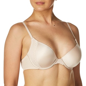 image:imageMaidenform Womens Underwire Bra Natural Boost Demi PushUp TShirt Bras for Women Lace Trim Convertible PlungingSandshell