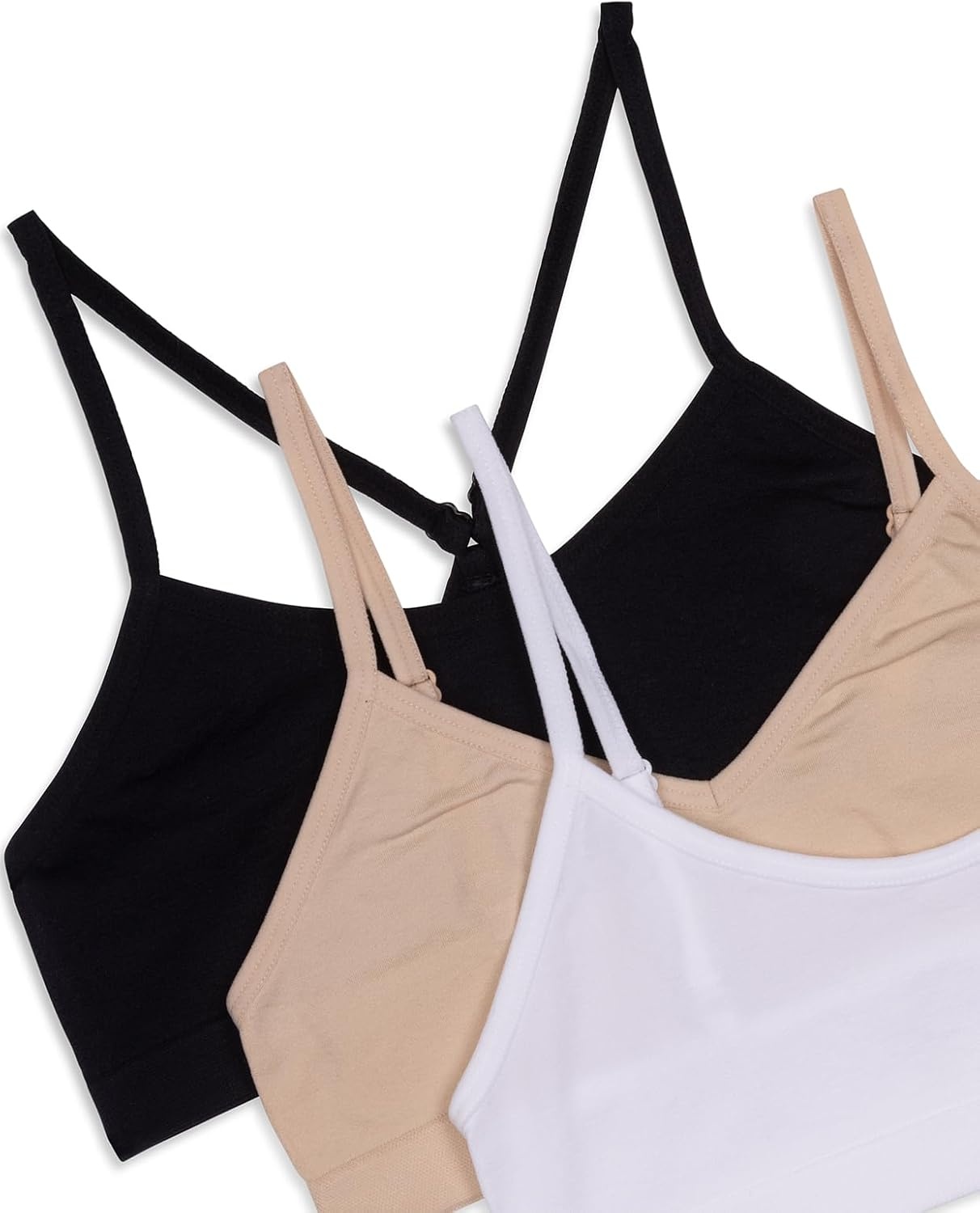 image:imageMaidenform Girls Beginner Crop Bra 3 PackNude White Black