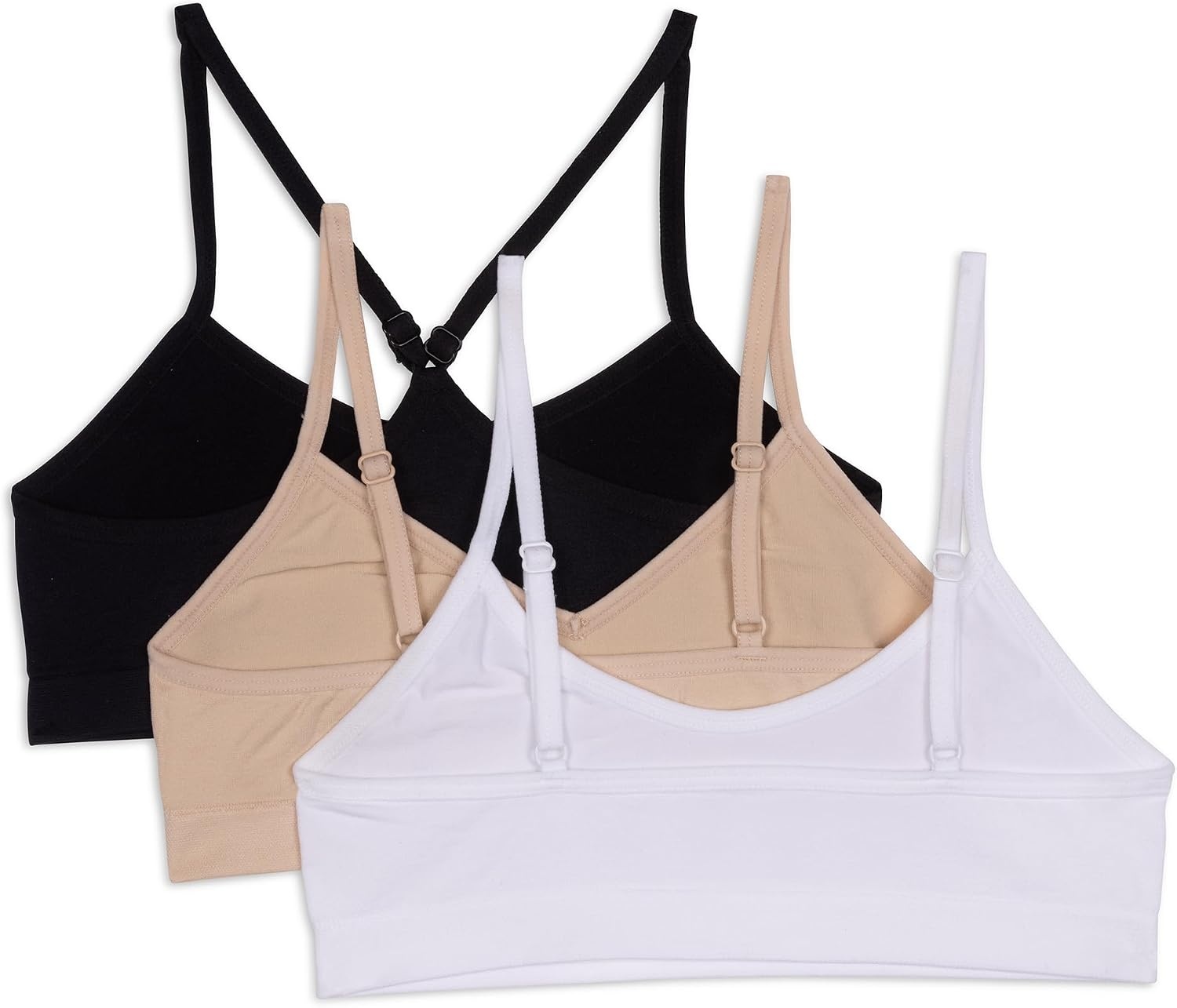 image:imageMaidenform Girls Beginner Crop Bra 3 PackNude White Black