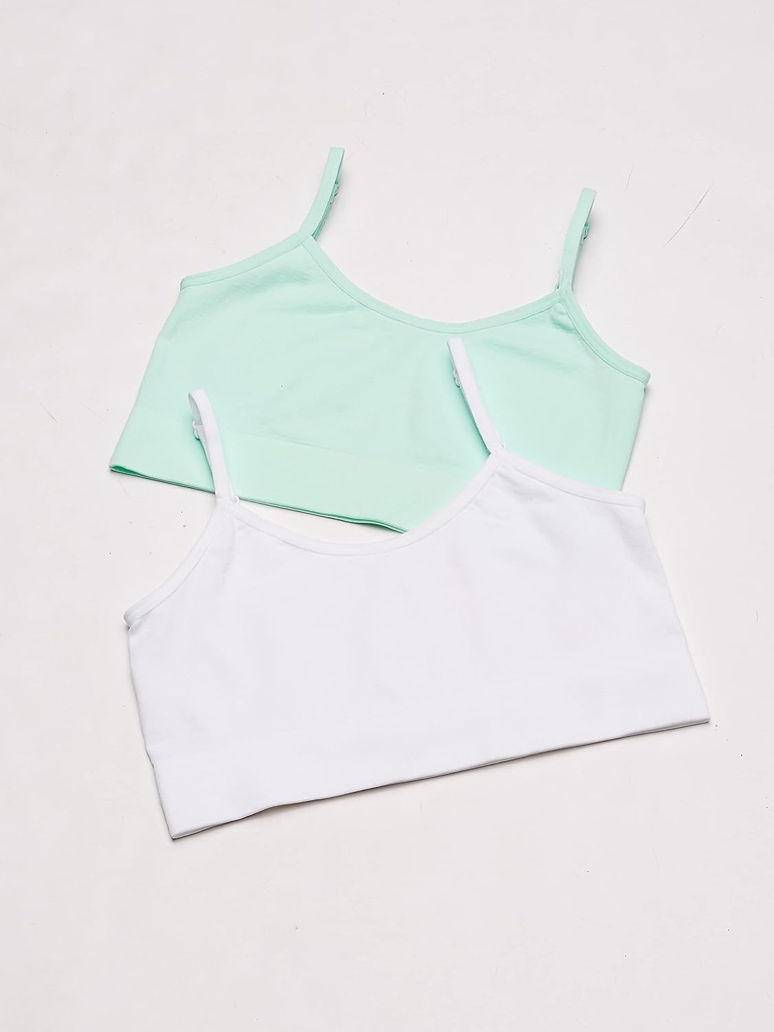 image:imageMaidenform Girls Comfort Brami Bralette 2 PackBleached AquaWhite