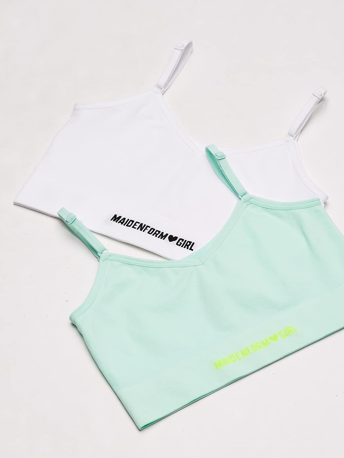 image:imageMaidenform Girls Comfort Brami Bralette 2 PackBleached AquaWhite