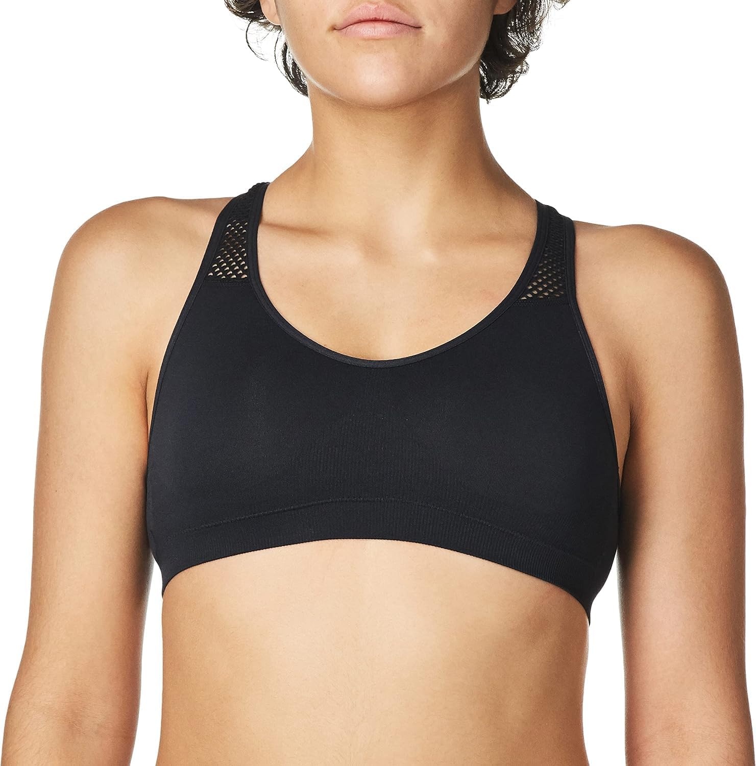 image:imageMaidenform Girls Maidenform Girls Seamless Racerback Sports BraTraining BraBlack Mesh Back